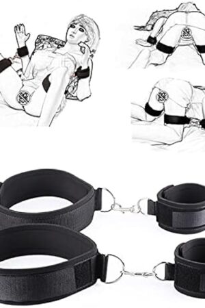 BDSM Restrain Bondage Set Padded Wrist Thigh Cuffs, Sex Toy for Women Adjustable Handcuffs Leg Straps Sexy Slave Beginner Kit for Couples SM Games