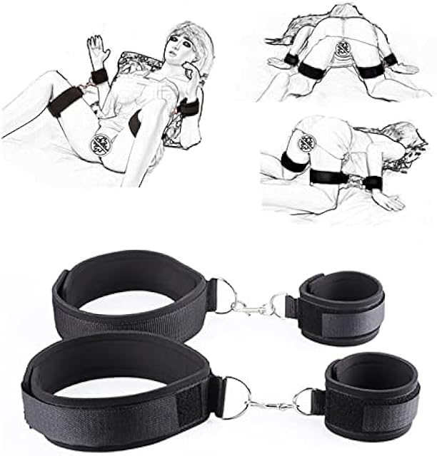 BDSM Restrain Bondage Set Padded Wrist Thigh Cuffs, Sex Toy for Women Adjustable Handcuffs Leg Straps Sexy Slave Beginner Kit for Couples SM Games