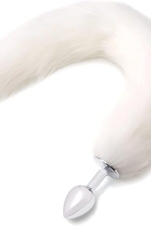 Fox Tail Anal Butt Plug Sex Toys for SM & Cospaly (White)