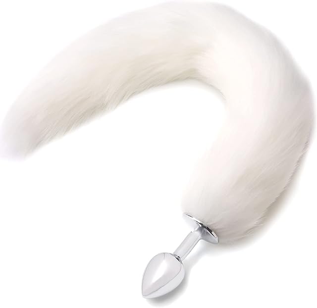 Fox Tail Anal Butt Plug Sex Toys for SM & Cospaly (White)