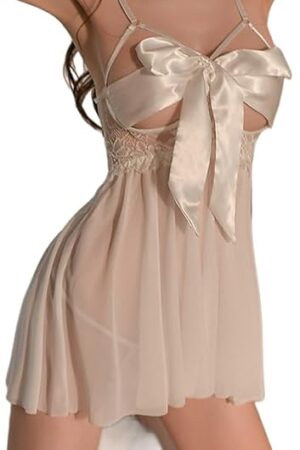 Women's Sexy Body Ribbon Unwrap Me Babydoll -Valentines Day Gift for Him Lingerie Set - Sexy Lingerie for Women