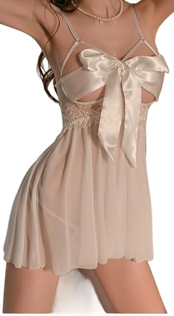 Women's Sexy Body Ribbon Unwrap Me Babydoll -Valentines Day Gift for Him Lingerie Set - Sexy Lingerie for Women