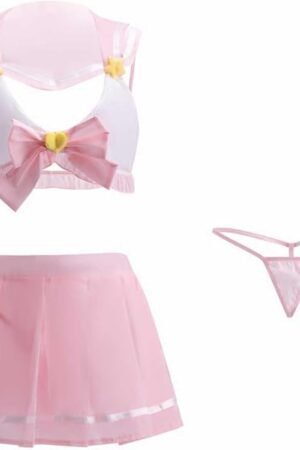 Anime Outfits Lolita Sailor Cosplay Costume Sexy Kawaii Lingerie Outfit Bra and Mini Skirt Set