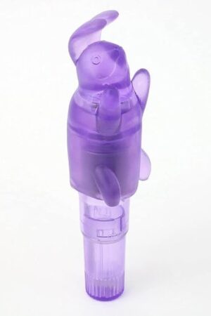 Clitoral Vibrator for Women ? Bunny Ears Stimulator with Jelly Soft Tip ? Clit Massager for Beginner Pleasure ? Powerful Vibrations ? Compact Purple Bullet Vibrator for External Use