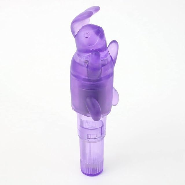 Clitoral Vibrator for Women ? Bunny Ears Stimulator with Jelly Soft Tip ? Clit Massager for Beginner Pleasure ? Powerful Vibrations ? Compact Purple Bullet Vibrator for External Use