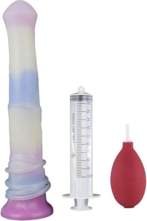 11.22'' Huge Horse Dildo, Lifelike Animal Ejaculating Dildo, Silicone Squirting Dildo with Suction Cup, Flexible Dildo Adult Sex Toy for Couples, Light Purple