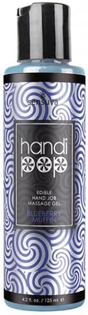 Handipop Hand Job Massage Gel - 4.2 Oz Bottle Blueberry Muffin