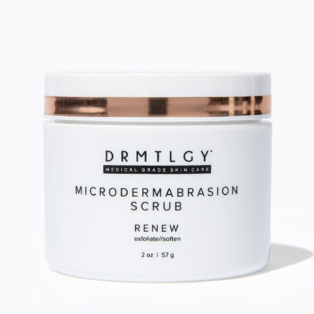 DRMTLGY Microdermabrasion Facial Scrub and Face Mask Non-Abrasive Face Exfoliator Improves Acne Scars, Blackheads, Pore Size, and Skin Texture 2 oz