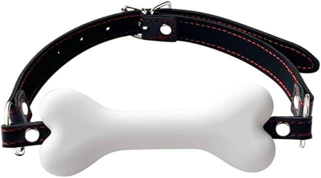 Dog Bone Mouth Gag White Pet Bone Bite Ball Gag Adjustable Bondage BDSM Fetish Slave Restraints Sex Toys Slave SM Game for Lover Couple