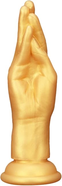 Gold Anal Plug Fisting Dildo Realistic Hand Dildo with Suction Cup Fist Sm Anal Plugs Forearm Dildo Anal Sex Toy for Vaginal Or Anal Fisting Masturbation Hands Free Fisting
