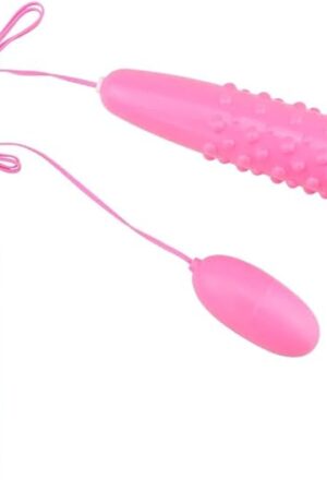Honeypleasures Wired Vibrating Dual Egg & Dildo Vibrator with Remote Control for G-Spot, Clitoral & Anal Stimulation