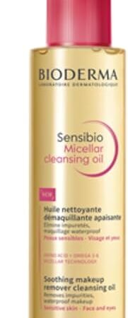 Bioderma Sensibio Micellar Cleansing Oil, 1st Ecobiological Micellar Formula Gentle Face Cleanser That Deeply Cleanses, Soothes & Nourishes Skin with Oil-to-Milk Texture, Fragrance-Free, 5 Fl Oz