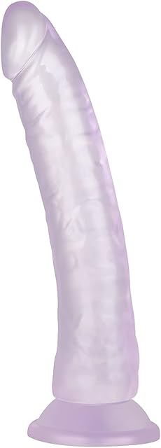 Deluxe Dark Knight Suction Cup Dildo - Dildo for G-Spot Stimulation with Flexible Shaft - Realistic Look, Hands-Free Pleasure, 7.5 inches (Transparent)