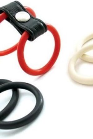 Heart 2 Heart Cock Ring Interchanger Nitrile, Red/White/Black