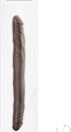 Blush Dr. Skin 14" Realistic Double Dildo - Lifelike Dual-Ended Cock for Deep Penetration - Soft PVC - Anal & Vaginal Fantasy Game Play Long Penis - Adult Sex Toy for Women & Couples - (Chocolate)