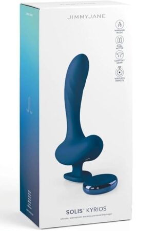 JIMMYJANE Solis Kyrios Warming Rechargeable Silicone Prostate & Perineum Waterproof Vibrator Massager - Blue