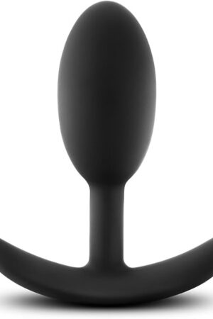 Blush Anal Adventures 4" Platinum Vibra Slim Anal Plug - Liquid Silicone Butt Plug for Tease, Edging & Denial Play - Whisper-Quiet Vibration - Body-Safe Adult Sex Toy for Women, Men & Couples -(Black)