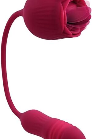Evolved Love is Back - Wild Rose - 10 Speed Vibrating Flicking Silicone Rechargeable Tongue Vibrator - Red