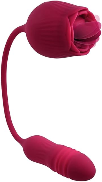 Evolved Love is Back - Wild Rose - 10 Speed Vibrating Flicking Silicone Rechargeable Tongue Vibrator - Red