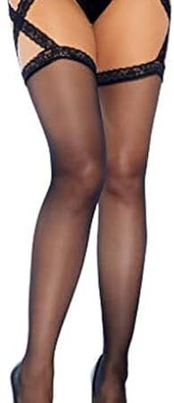 womens Sheer Stockings With Attached Garter Belt