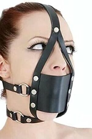 Bondage BDSM Head Harness Mouth Ball Gag Mask Head Restraint Adjustable Breathable Sex Adult Toys Restraints Kinky Set Submissive,Black,One Size Fits All