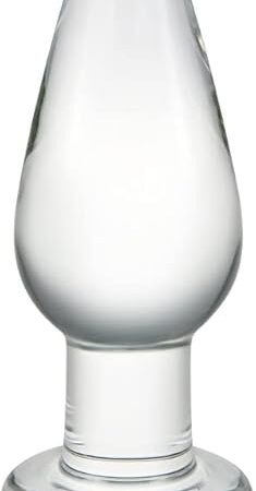 Anal Butt Plug Glass Anal Trainer Sex Toy with Long Neck Crystal Pleasure Wand with Tapered Head Unisex Bum Plug for Men Women (S)