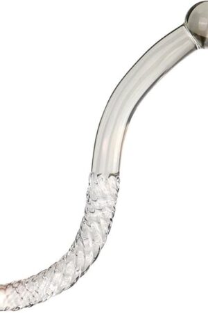 Glass dildo Crystal Double-Ended Penis Pleasure Wand Crystal Glass Wand Dildo S Shape-Curved Dildo Anal Butt Plug for G-spot Stimulation
