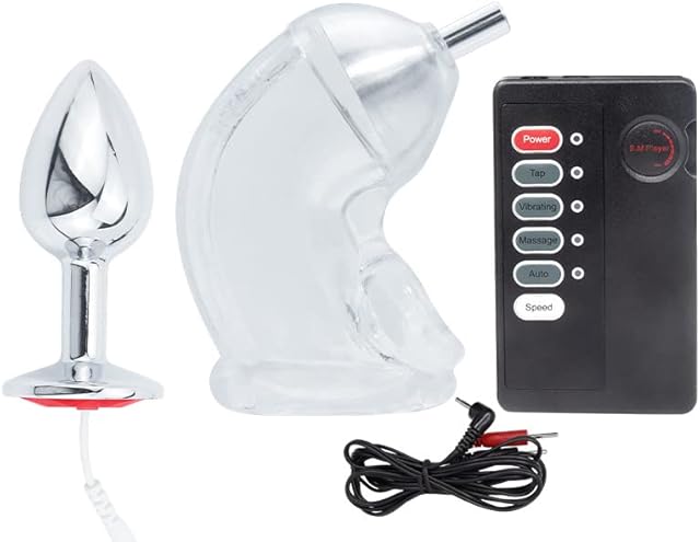 Anal Butt Plug Electric Shock Metal Thread Inserting Toys Anal Butt Plug Electro Power Box Massager Toys for Beginners and Advanced Users BDSM