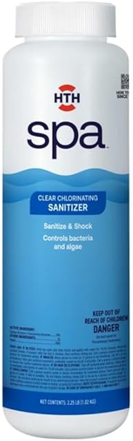 HTH Spa 86134 Clear Chlorinating Sanitizer, Spa & Hot Tub Chemical Controls Bacteria and Algae, 225 lbs