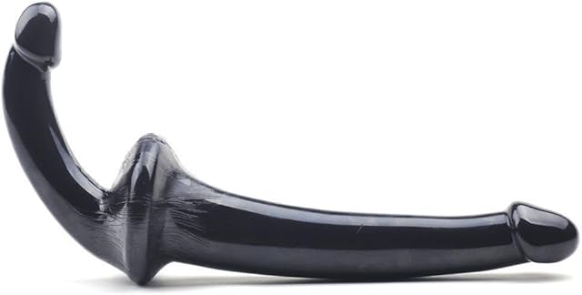 Double Ended Strapless Strap On Double Headed Dildo for Lesbian Sharing, Probe for Vaginal G-Spot Honeypleasures (Black)