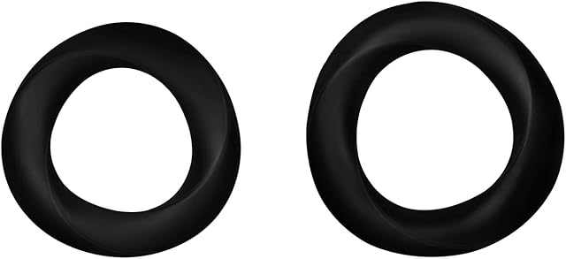 Cock Rings 2-Piece Set - Set of 2 Curved Penis Rings for Longer, Harder Erections - Skin-Friendly Silicone, 2 Sizes (2.8 and 3.3 cm)