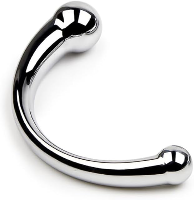 Double Ended Dildo Metal Wand, Sex Toy for G-spot, P-spot & Anal Plug (Small)