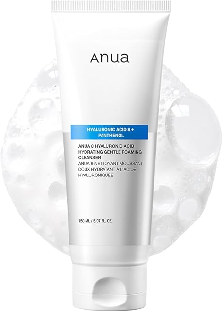 ANUA Hydrating Gentle Foaming Cleanser, Hyaluronic Acid, Glycerin, Zinc, Panthenol, Korean Face Wash for Dry Skin, for Double Cleansing, Korean Skincare (150ml/507fl oz)