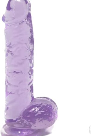 8.1 inch Soft Realistic Dildo, Human Safety Material, with Powerful Suction Cups, Suitable for Women/Men/Gay, Adult Toys for Women or Beginer (Purple)