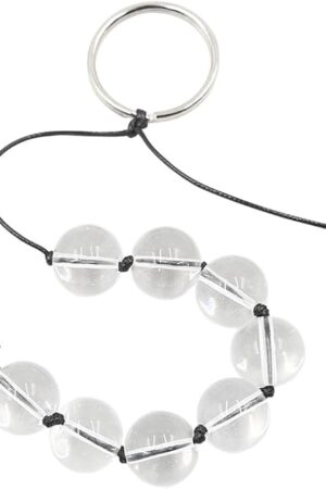 Glass Anal Beads, Unisex Anal Plug Big Smooth Chain Transparent Crystal Balls Gay Butt Plug Sex Toys for Adult Erotic Toys