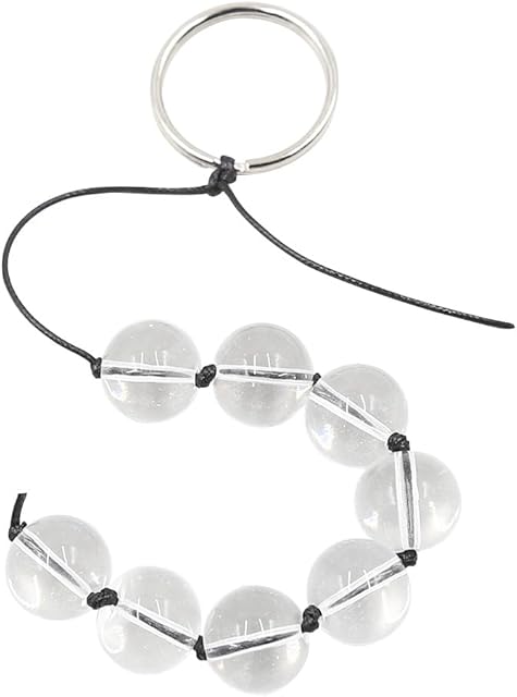 Glass Anal Beads, Unisex Anal Plug Big Smooth Chain Transparent Crystal Balls Gay Butt Plug Sex Toys for Adult Erotic Toys
