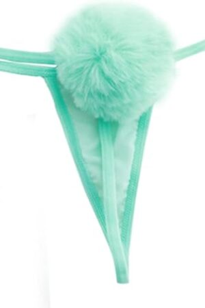 Womens Sexy Thong Pantie Cute Rabbit Tail G-String Fur Ball Bikini T-Back Cosplay Underwear