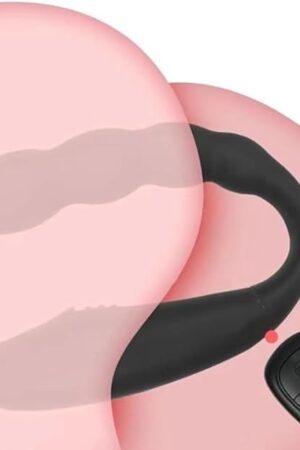 Double-Head Vibrator Clitoral Stimulator with 10 Vibration Modes, Vibrating Double-Ended Anal Bead Butt Plug,G-spot Anus-Vaginal Stimulation Sex Toys for Women Men Couples Pleasure, Black