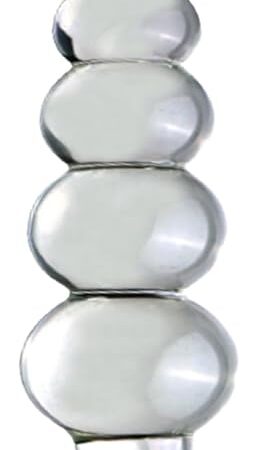 Glass Dildo Butt Plug, Crystal Glass Anal Plug Transparent Anal Beads with Round Base G Spot Stimulation Massager Pleasure Wand Penis Masturbation Anal Sex Toys for Couple Women Men (5 Ball)