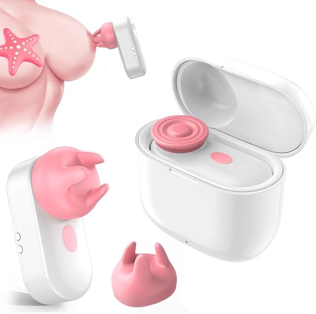 Discreet Vibrator Adult Toys for Women - 3IN1 Women Sex Toys Nipple Mini Bullet Vibrator, Earphone-Style Charger Box Clitoral Flirting Stimulator Massager, 2 Silicone Heads Vibrators Female Sex Toy