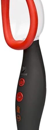 Kink by Doc Johnson - Pumped - Rechargeable Automatic Vibrating Pussy Pump - Independently Controlled 3 Pump Speeds & 7 Vibration Functions - Heightens Sensitvity, Black/Red