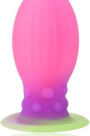 Anal Plug Silicone Anal Sex Anal Plug Anal Massage Plug with Strong Suction Cup Luminous Anal Plug for Male and Female Couples (S)