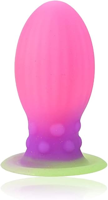 Anal Plug Silicone Anal Sex Anal Plug Anal Massage Plug with Strong Suction Cup Luminous Anal Plug for Male and Female Couples (S)