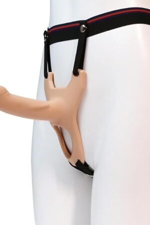 Hollow Strap-on Dildo Wearable Harness Realistic Silicone Dildo Penis Detachable G Spot Stimulator Female Masturbator Sex Toy for Women Lesbian Couple