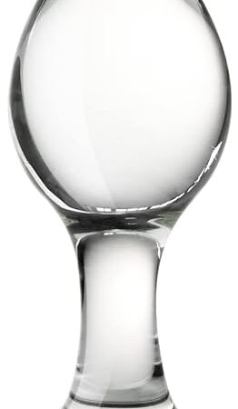 Anal Butt Plug Glass Anal Trainer with Long Neck Crystal Pleasure Wand with Tapered Head Unisex Adult Sex Toy for Men Women Play (L)