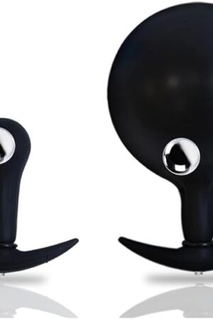 Inflatable Anal/Butt Plug Prostate Massager with Rolling Steel Ball Inside LGBT Anus Vagina Dilator Expander for Erotic Games (One Ball)