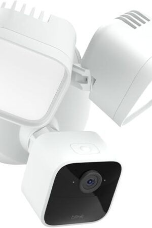 Blink Wired Floodlight Camera - Smart security camera, 2600 lumens, HD live view, enhanced motion detection, built-in siren, Works with Alexa ? 1 camera (White)