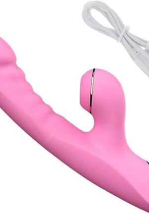 Vibrator Heating Dildo for Women- Clit Sucker Rabbit Vibrator Dildo G Spot Sucking Stimulation Vaginal Masturbator Heating Goods Adult Sex Toys for Women (Pink)