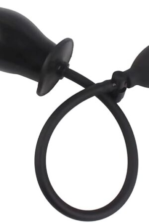Inflatable Butt Plug Anal Sex Toy Adult Pump Silicone Expandable Dilator Black