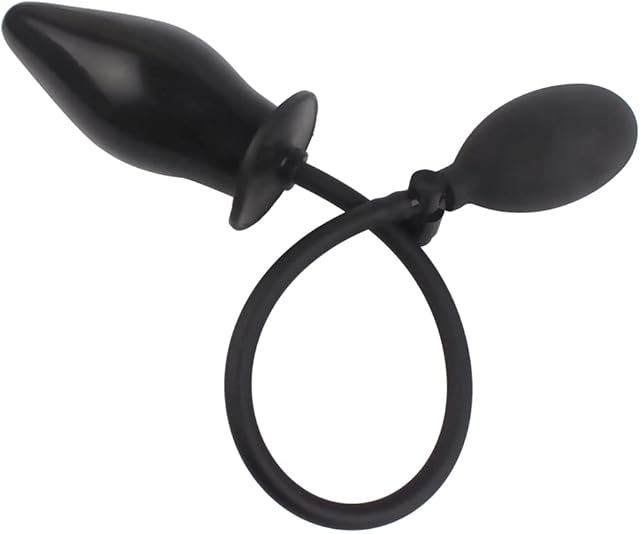 Inflatable Butt Plug Anal Sex Toy Adult Pump Silicone Expandable Dilator Black